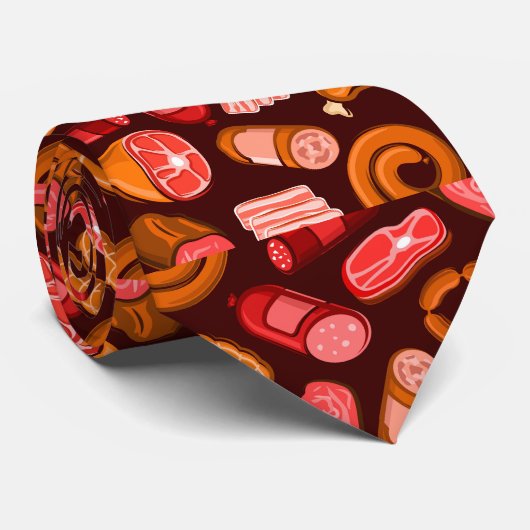 Worst en vleespatroon stropdas (Opgerold)