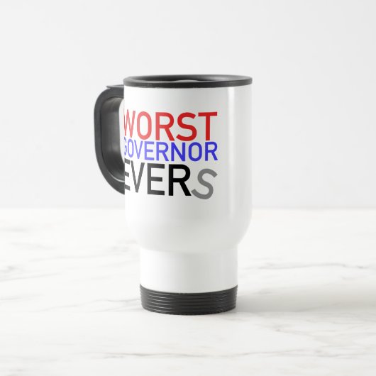 Worst Governor Evers Travel Mug Reisbeker (Voorkant links)