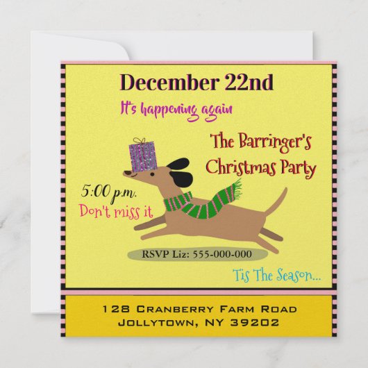 Worst Hond Gelukkig Kerstfeest Kaart (Voorkant)