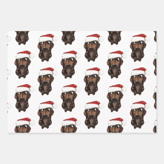 Worst Hond Kerstmis Wrapping Papier Inpakpapier Vel (Voorkant)