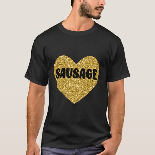 Worst Ik hou van worst Voedsel vlees T-shirt (Voorkant)