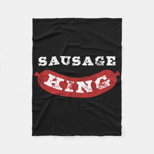 Worst Koning Grappig Verdrietig BBQ Fleece Deken (Voorkant)
