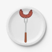 worst op een vork papieren bordje (Voorkant)