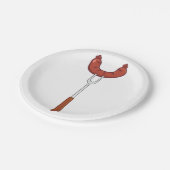 worst op een vork papieren bordje (Gekanteld)