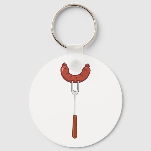 worst op een vork sleutelhanger (Voorkant)