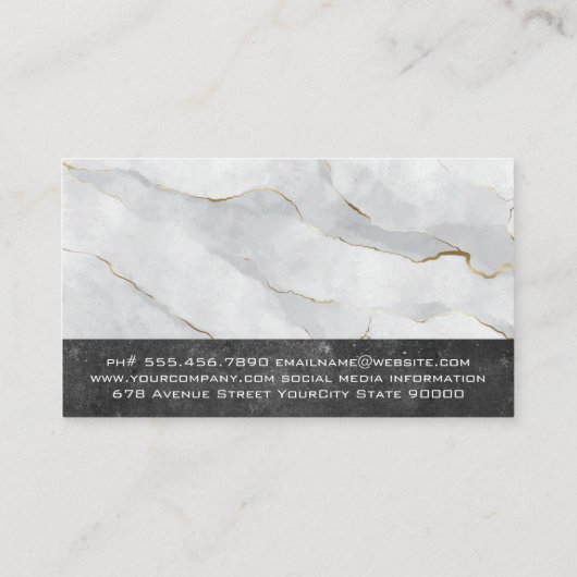 Worst op vork en vlam Logo | Marmer Visitekaartje (Achterkant)