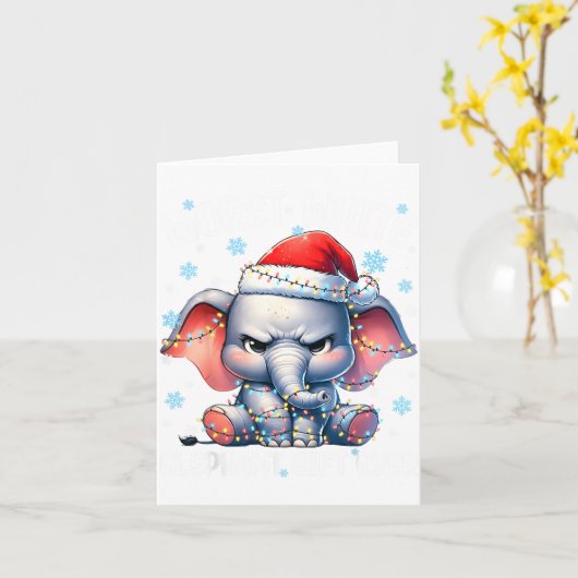 Worst White Elephant Ever Christmas Xmas Under 15  Kaart (Gele Bloem)