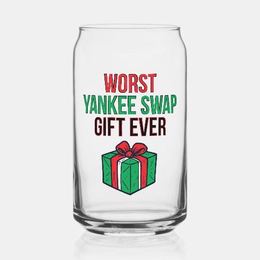 Worst Yankee Swap Gift Ever Blikvorm Glas (Voorkant)