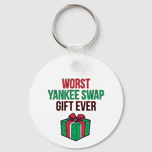 Worst Yankee Swap Gift Ever Sleutelhanger (Achterkant)