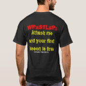 Worstelaar: Eerste les gratis T-shirt (Achterkant)