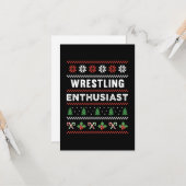 Worstelaar Enthousiastelijk Hettig Kerst T-shirt C Kaart (Voorkant / Achterkant in situ)