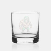 worstelaar in het vrij worstelen whisky glas (Achterkant)