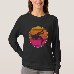Worstelaar in retro worstelen t-shirt