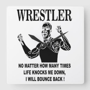 Worstelaar Inspirational Wrestling Vierkante Klok