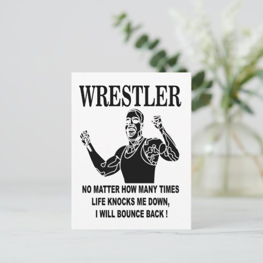 Worstelaar Inspirerend Wrestling Briefkaart (Staand voorkant)