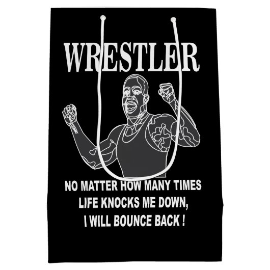 Worstelaar Inspirerend Wrestling Medium Cadeauzakje (Achterkant)