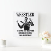 Worstelaar Inspirerend Wrestling Vierkante Klok (Huis)