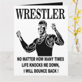 Worstelaar Inspirerende Worstel Groet Kaart (Gele Bloem)