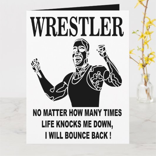 Worstelaar Inspirerende Worstel Groet Kaart (Gele Bloem)