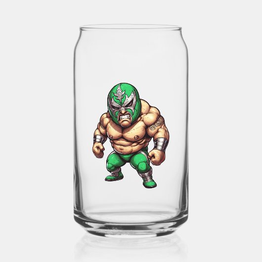 worstelaar van het vrij worstelen  blikvorm glas (Voorkant)