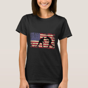 Worstelaar Worstelen Amerikaanse Vlag 4 Juli Cadea T-shirt