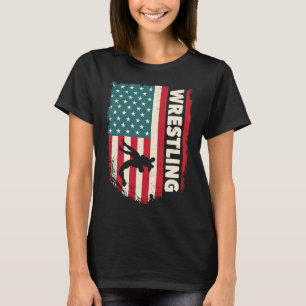 Worstelaar Worstelen Cadeau Vintage Worstelen VS V T-shirt