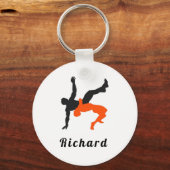 Worstelaar Worstelen Silhouetten Sport Aangepaste  Sleutelhanger (Voorkant)