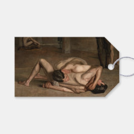 Worstelaars (door Thomas Eakins) Cadeaulabel