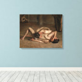 Worstelaars (door Thomas Eakins) Canvas Afdruk (Insitu (Houten vloer))