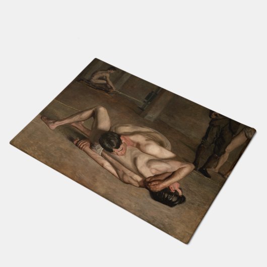 Worstelaars (door Thomas Eakins) Deurmat (Schuin)