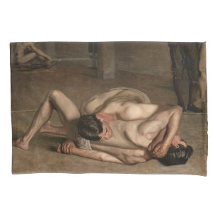 Worstelaars (door Thomas Eakins) Kussensloop