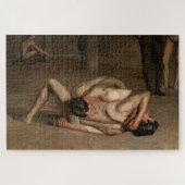 Worstelaars (door Thomas Eakins) Legpuzzel (Horizontaal)