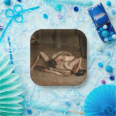 Worstelaars (door Thomas Eakins) Papieren Bordje (Feest)