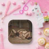 Worstelaars (door Thomas Eakins) Papieren Bordje (Feest)