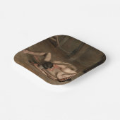 Worstelaars (door Thomas Eakins) Papieren Bordje (Gebogen)