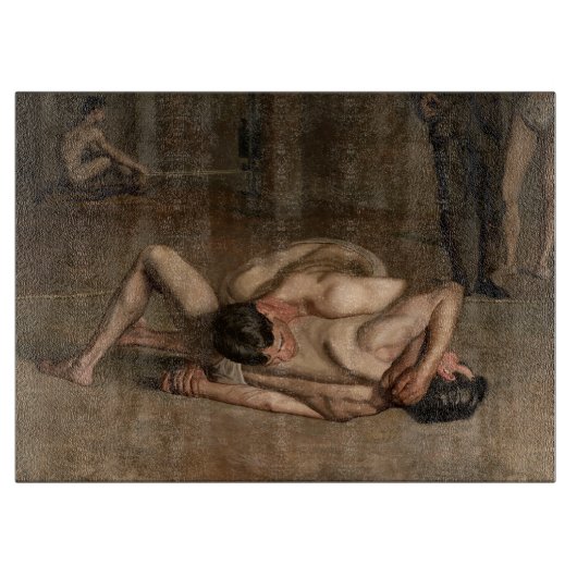 Worstelaars (door Thomas Eakins) Snijplank (Voorkant)