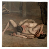 Worstelaars (door Thomas Eakins) Tegeltje (Voorkant)