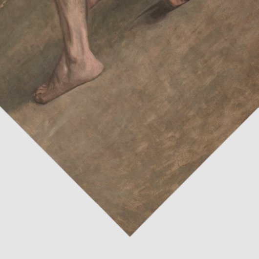 Worstelaars (door Thomas Eakins) Tissuepapier (Detail)