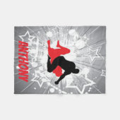 Worstelaars exploderenmet sterren op een rugleunin fleece deken (Voorkant (Horizontaal))