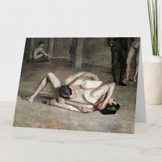 Worstelaars Fijne Kunst Wenskaarten Kaart (Voorkant)