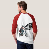 Worstelaars op vouwfietsen t-shirt (Achterkant volledig)
