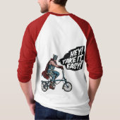 Worstelaars op vouwfietsen t-shirt (Achterkant)