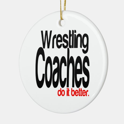 Worstelcoaches doen het beter keramisch ornament (Links)