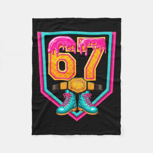 Worsteldruppel Nummer 67 Worstelaar Fleece Deken (Voorkant)