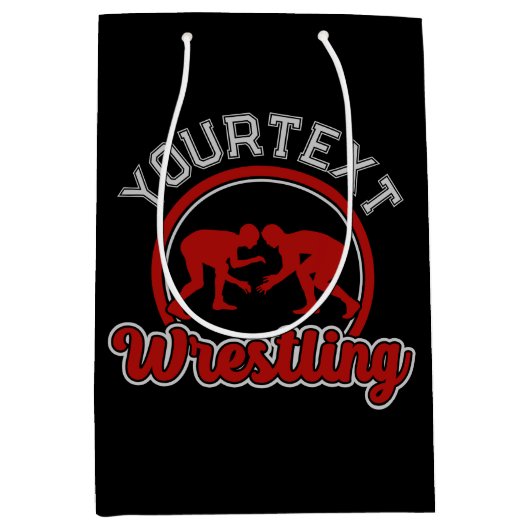 Worstelen ADD NAME Grapple Kampioen Teamspeler Medium Cadeauzakje (Voorkant)