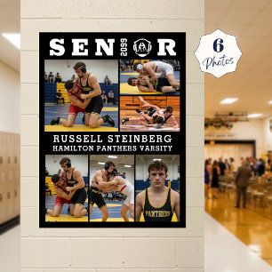 Worstelen Afgestudeerde Senior 6 Foto Collage Poster