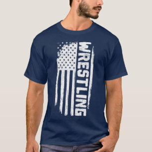 Worstelen Amerikaanse vlag T-shirt