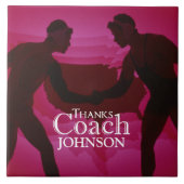 Worstelen Bedankt Coach Silhouet Rood Tegeltje (Voorkant)