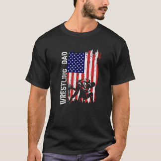 Worstelen DAD Amerikaanse vlag Patriottische vader T-shirt