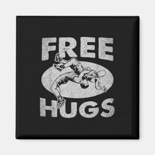 Worstelen - Funny Free Hugs Wrestling Magneet